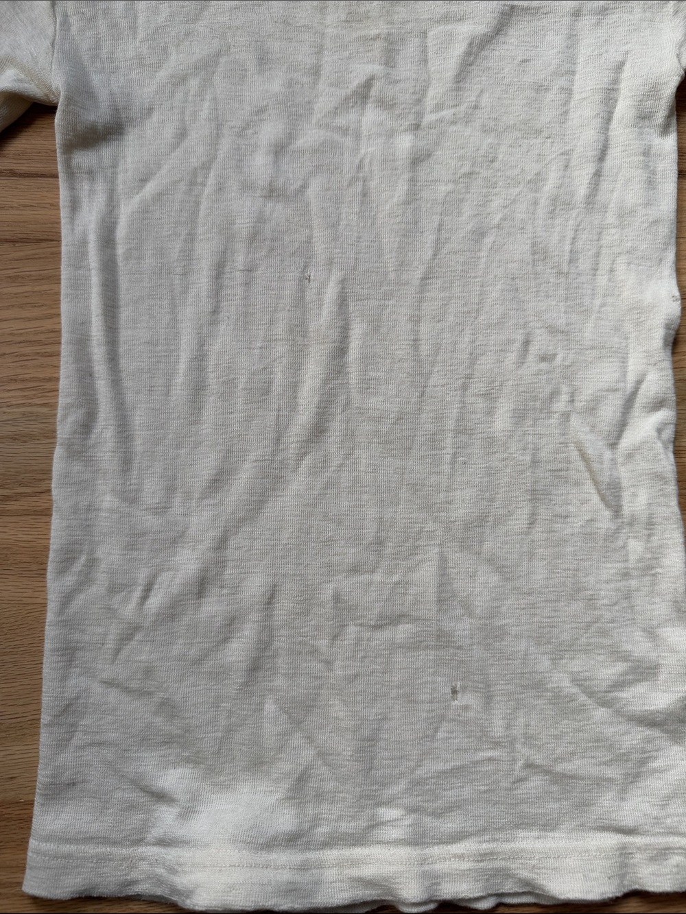 Cosilana German merino wool/silk crewneck cream short sleeve top sz EUR 152 - Picture 7 of 15